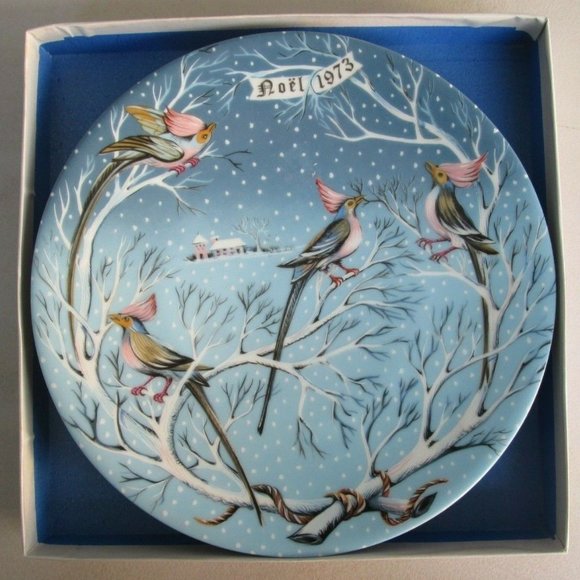 Replacement 1973 Haviland Limoges Plate 12 Days of Christmas, Four Coly Birds - Picture 5 of 9